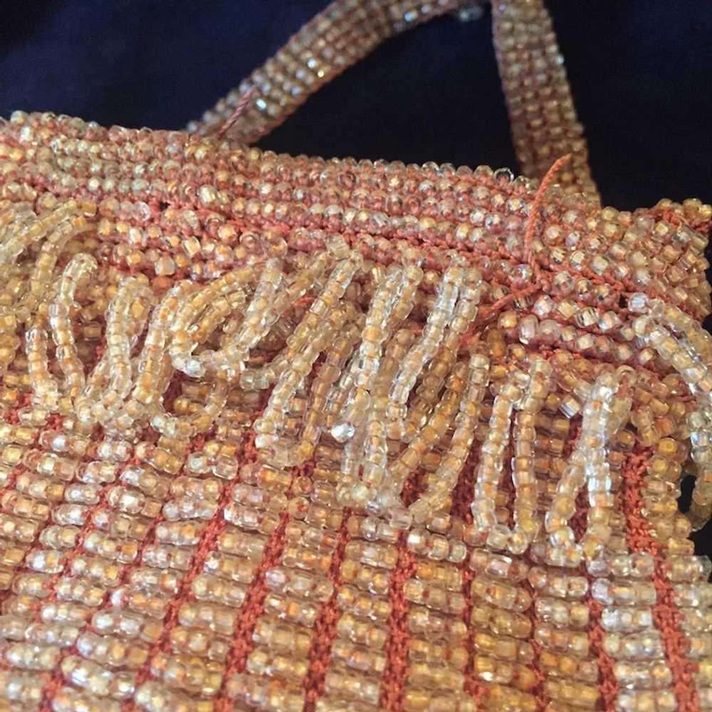 1920s Dainty Glass Bead Crochet Flapper Handbag - image 7