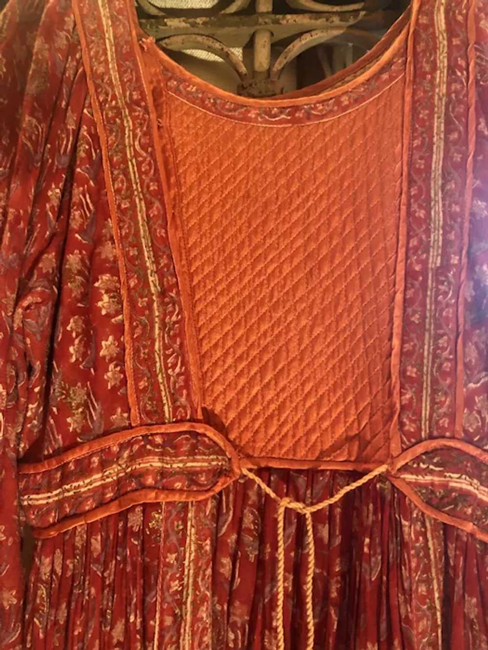 Vintage 1970's Indian Gauze Festival Boho Dress E… - image 2