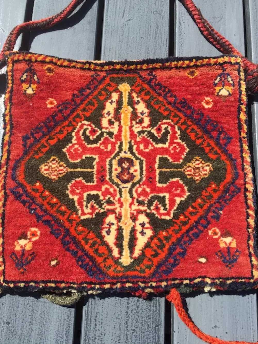 Vintage Hand-knotted Persian Bag - image 2