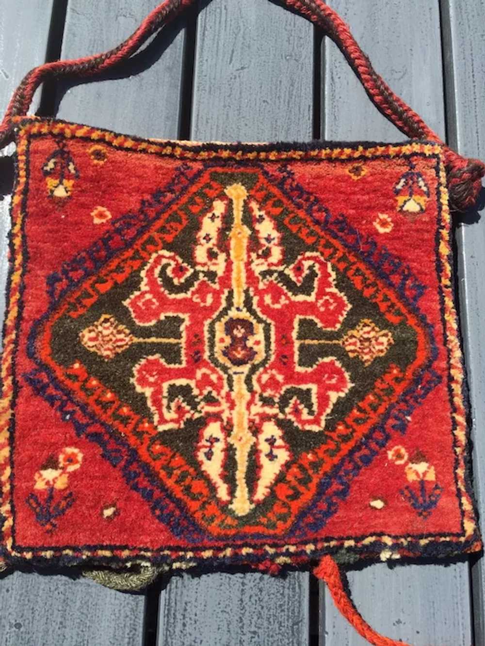 Vintage Hand-knotted Persian Bag - image 5