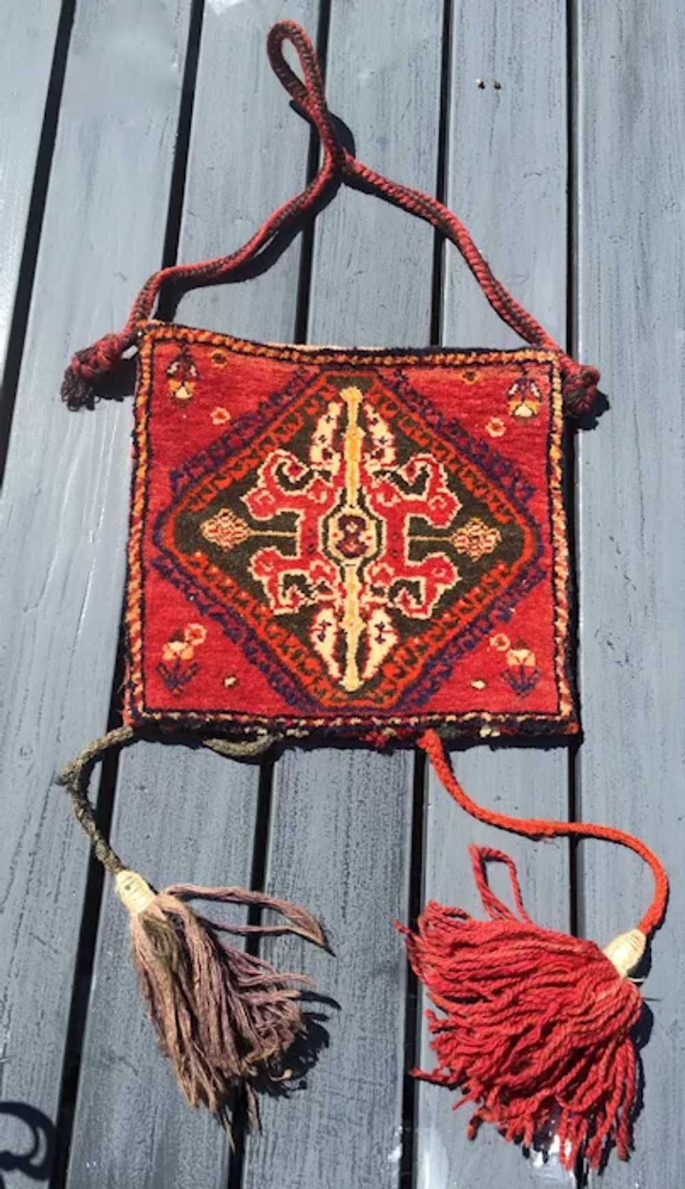 Vintage Hand-knotted Persian Bag - image 6