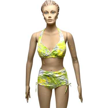 Vintage Tropical Print Swimsuit by Robby Len 