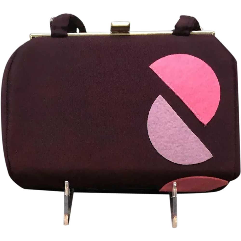 Vintage "Funky" Geometric Purple Handbag - image 1