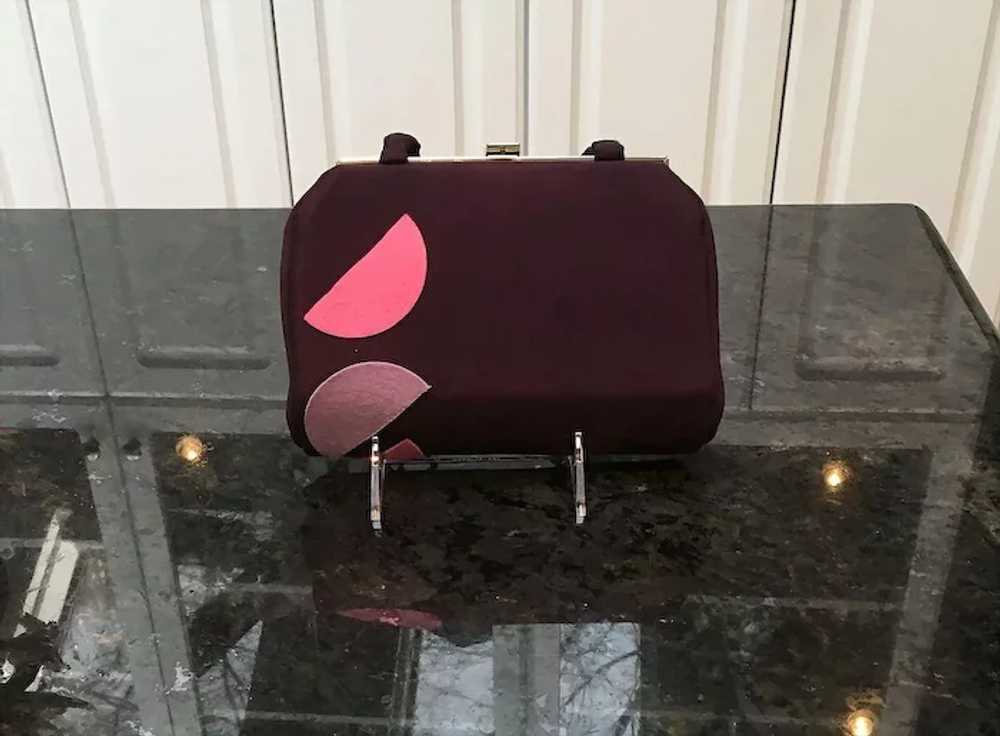 Vintage "Funky" Geometric Purple Handbag - image 2