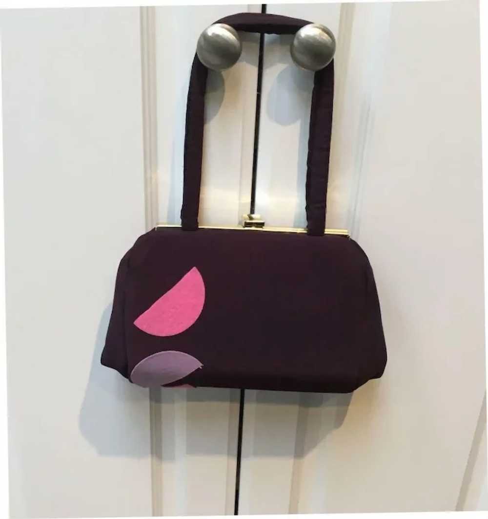 Vintage "Funky" Geometric Purple Handbag - image 6