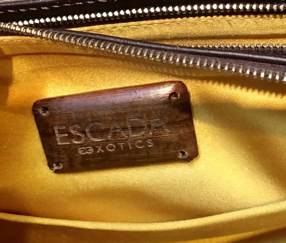 Vintage Escada Exotics Snakeskin Satchel with Woo… - image 10