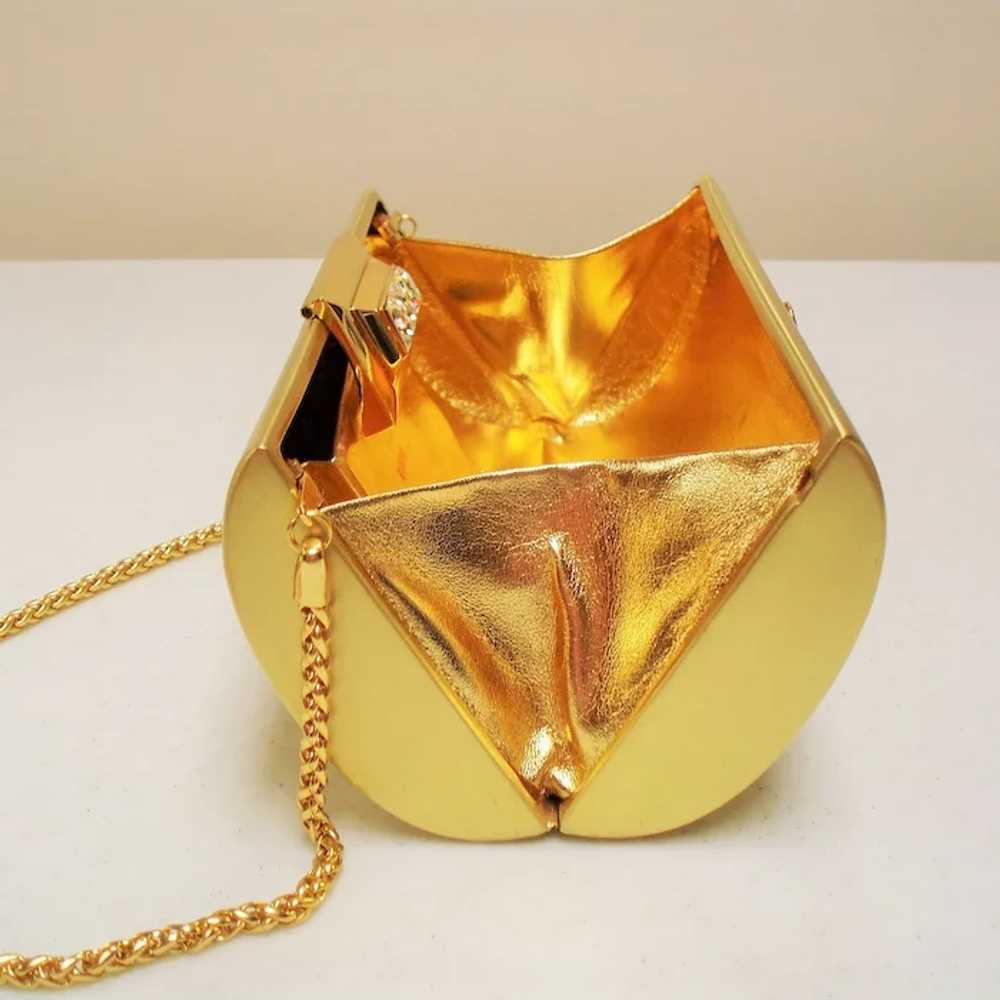 Vintage Rodo Italy Gold Hard Case Minaudiere Clut… - image 10