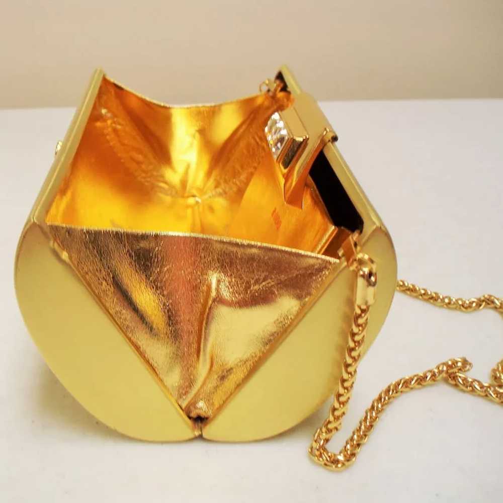 Vintage Rodo Italy Gold Hard Case Minaudiere Clut… - image 11