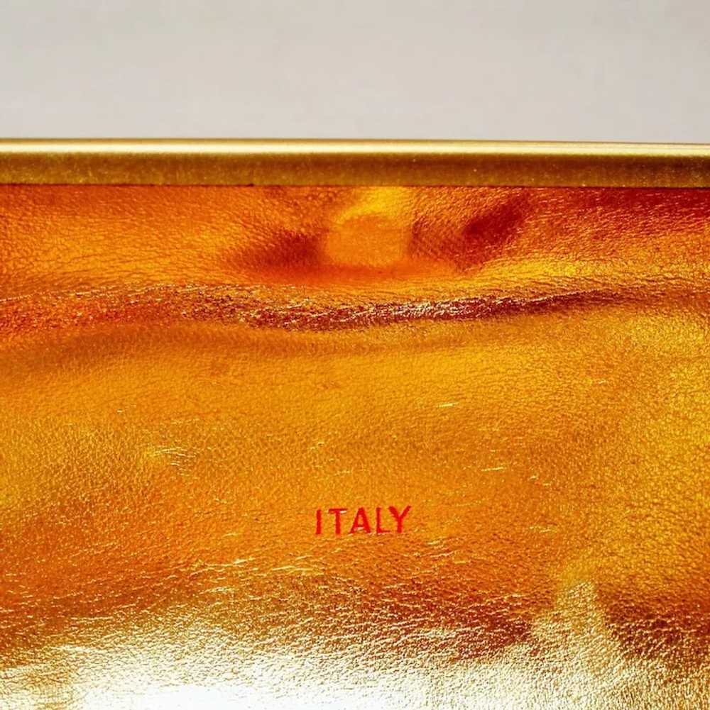 Vintage Rodo Italy Gold Hard Case Minaudiere Clut… - image 12