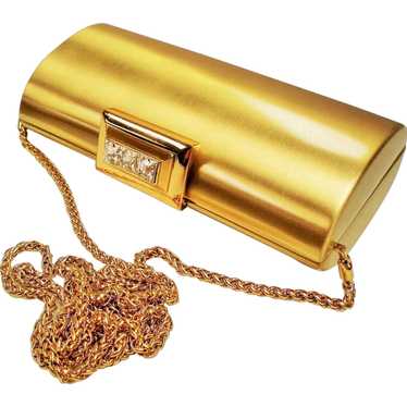 Vintage Rodo Italy Gold Hard Case Minaudiere Clut… - image 1