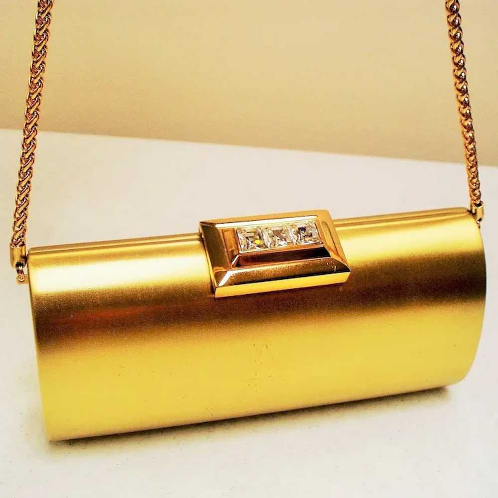 Vintage Rodo Italy Gold Hard Case Minaudiere Clut… - image 2