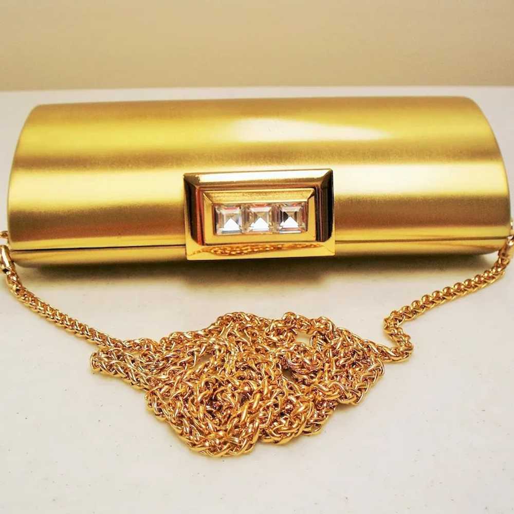 Vintage Rodo Italy Gold Hard Case Minaudiere Clut… - image 3
