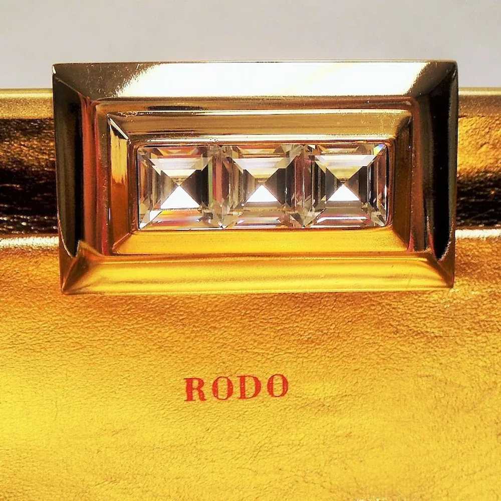 Vintage Rodo Italy Gold Hard Case Minaudiere Clut… - image 8