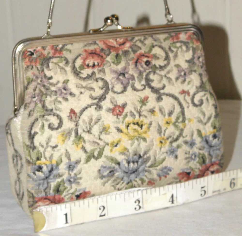 Vintage 1950's Tapestry Floral Evening Bag from W… - image 3