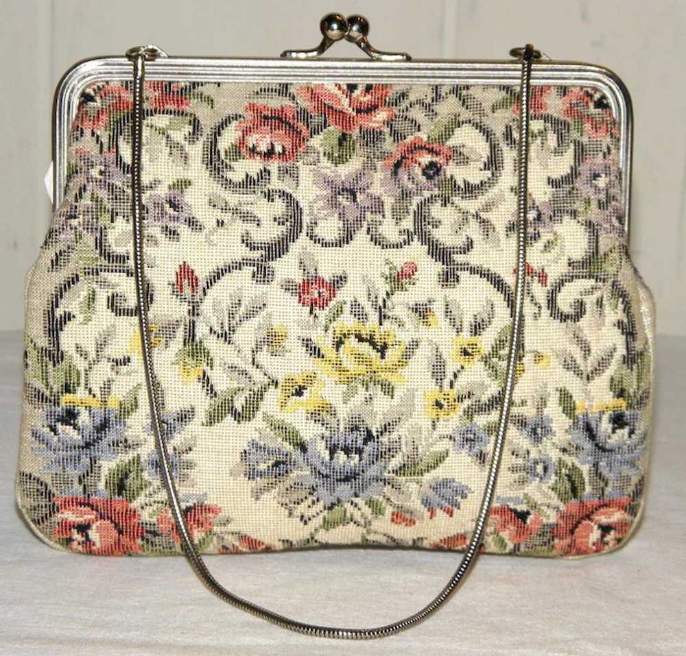 Vintage 1950's Tapestry Floral Evening Bag from W… - image 4