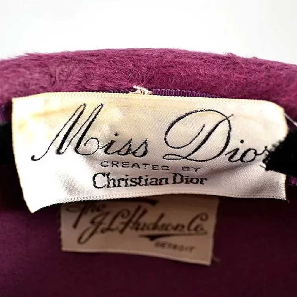 Vintage 1950's Purple Dior "Gumdrop" Hat - image 8