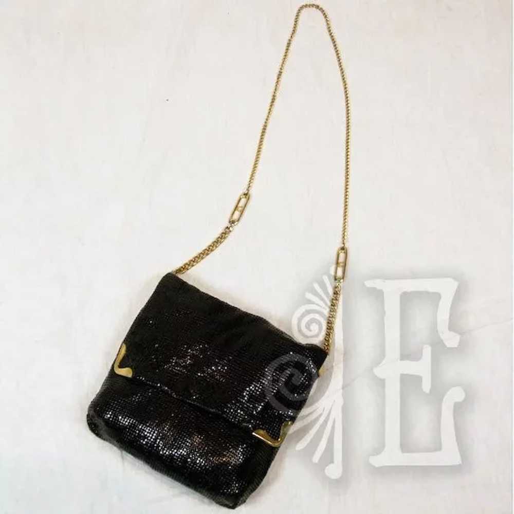 Vintage leather evening bag with Sterling Silver and Black Onyx