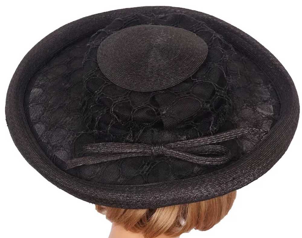 Vintage 50s Wide Brim Milan Straw Hat Haute Mode … - image 6