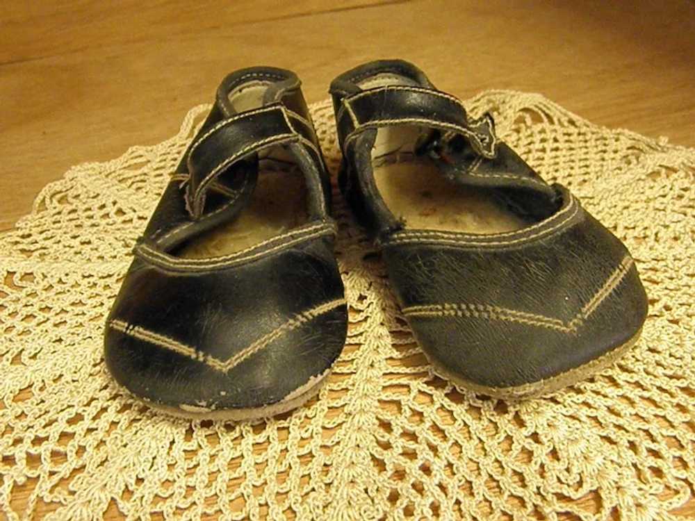 Precious Black Leather Baby Shoes - image 2