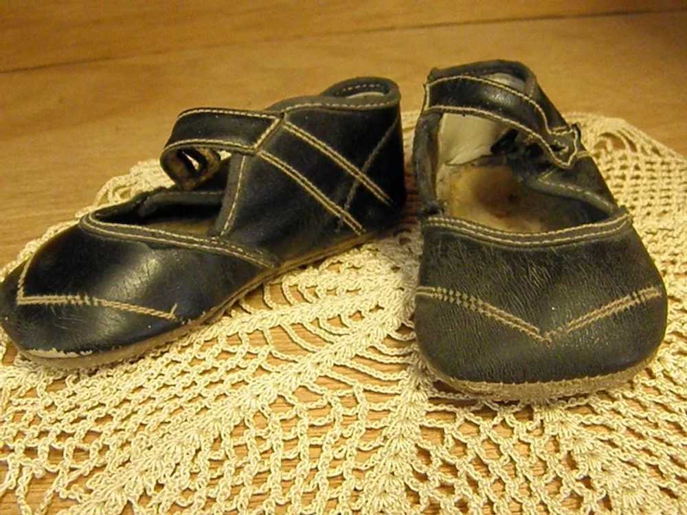 Precious Black Leather Baby Shoes - image 3