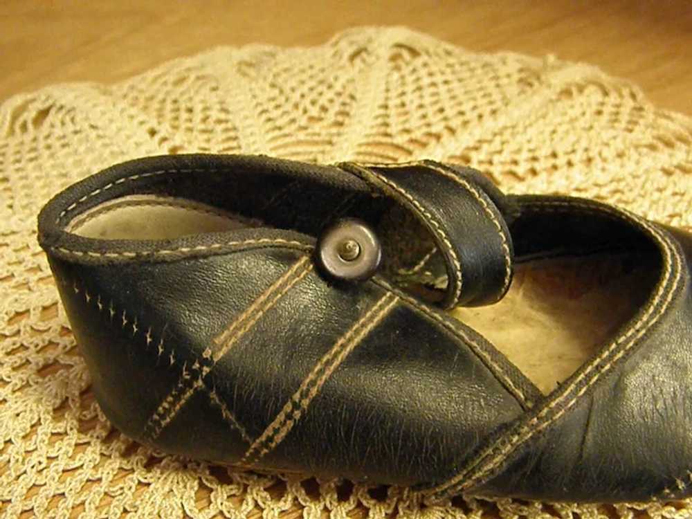 Precious Black Leather Baby Shoes - image 6
