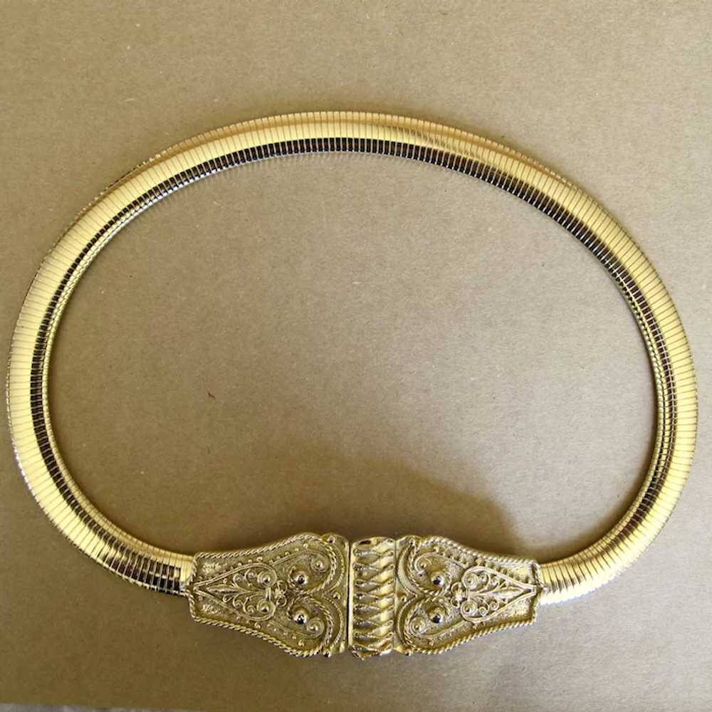 Vintage Accessocraft N.Y.C. Gold Tone Metal Etrus… - image 3