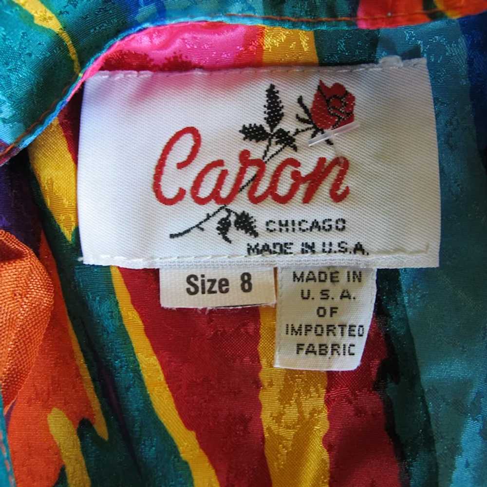 Vintage Caron Chicago 1980's Colorful Wrap Dress - image 9