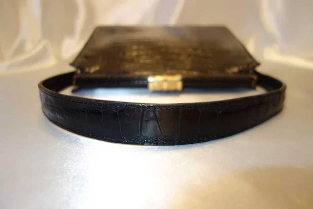 Vintage Lucille De Paris Black Alligator Handbag - image 6