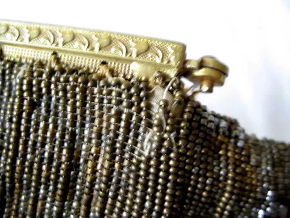 Antique Gold Glass Beaded Victorian Purse with Fr… - image 8