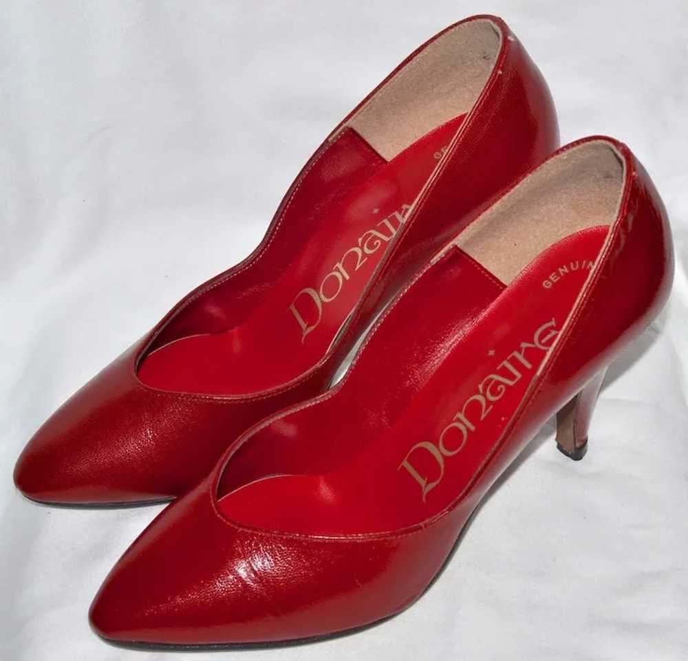 1960s Donaire ~ Red Kidskin Leather Heels - image 2