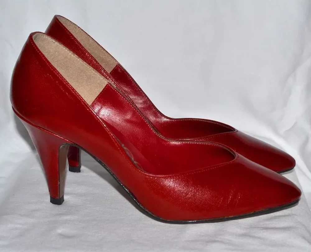 1960s Donaire ~ Red Kidskin Leather Heels - image 3