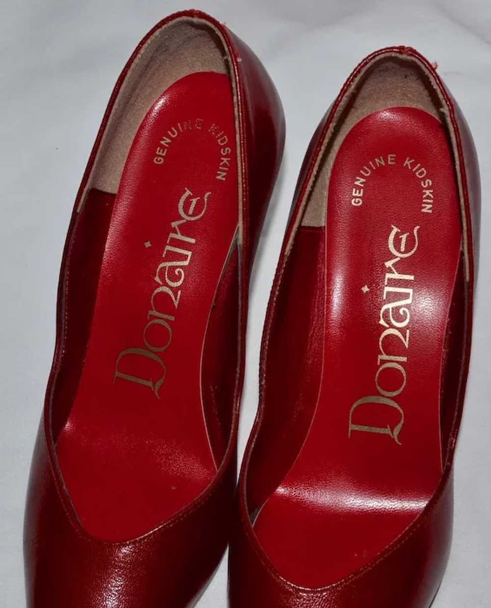 1960s Donaire ~ Red Kidskin Leather Heels - image 6