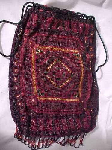 Beaded Bag with Indian Motif