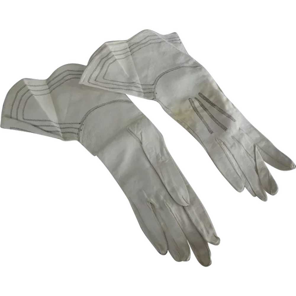 White Gauntlet Gloves - image 1