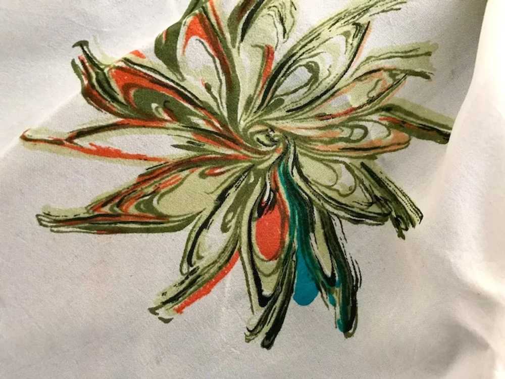 Hand Painted Sheer Silk Scarf,  30" Square - image 2