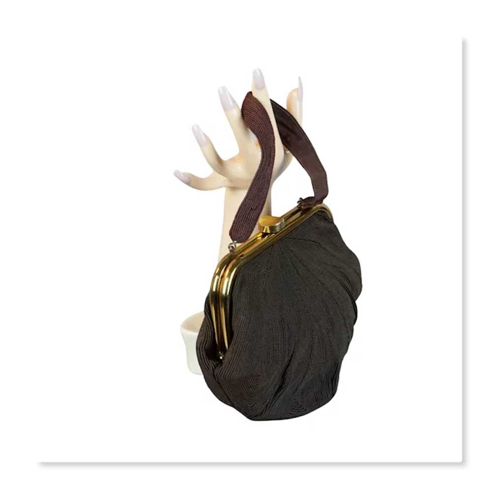 50s Chocolate Brown Genuine Corde Handbag - image 2