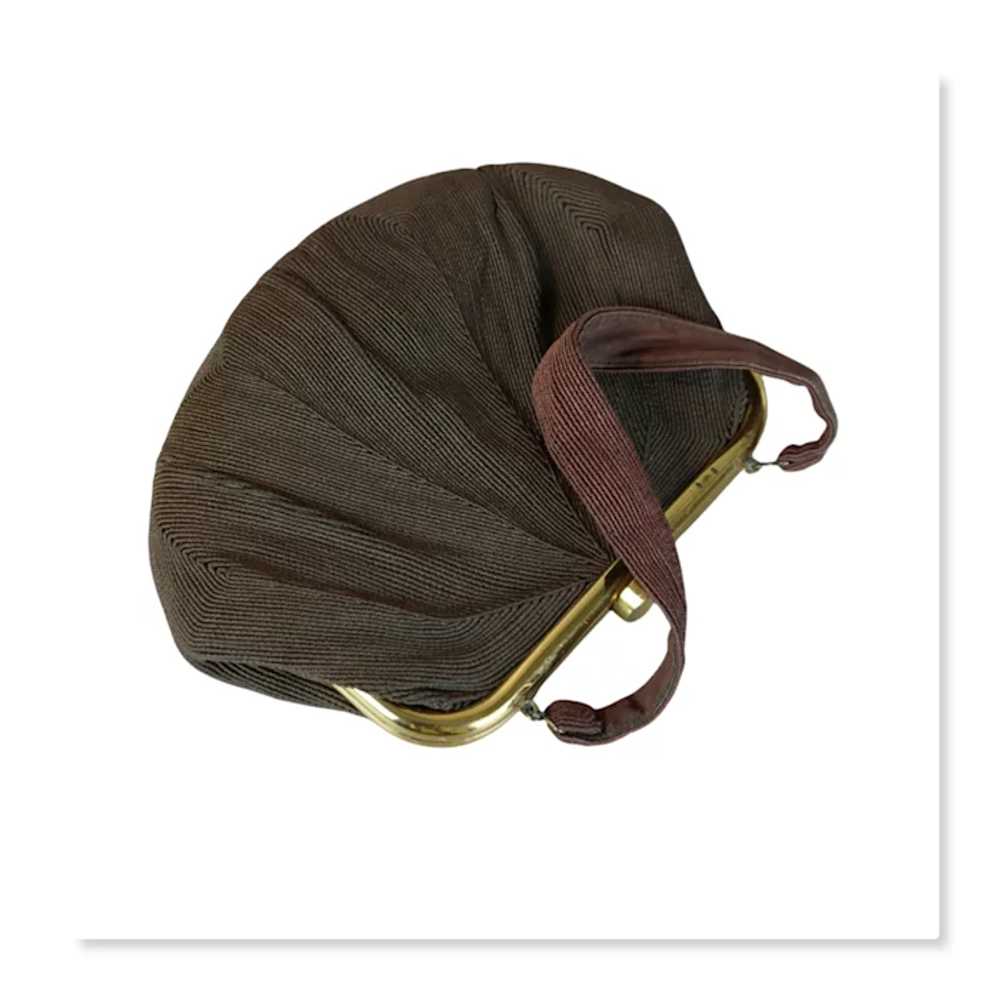50s Chocolate Brown Genuine Corde Handbag - image 5