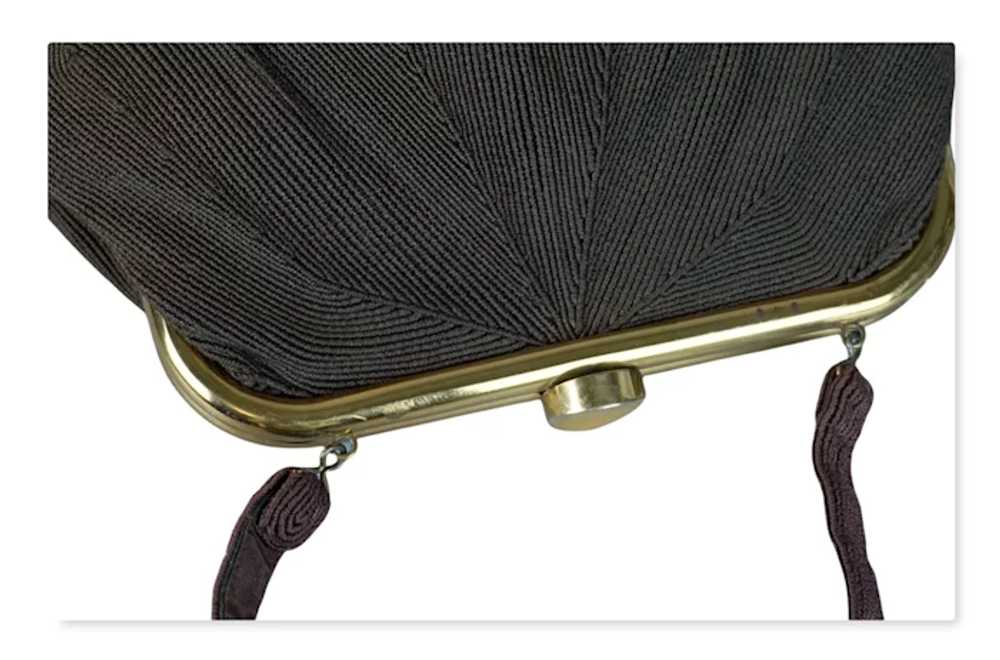 50s Chocolate Brown Genuine Corde Handbag - image 6