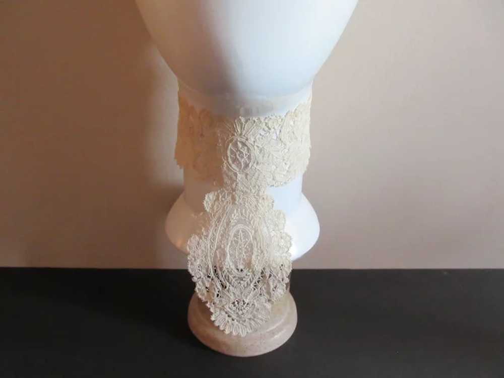 Antique Honiton Lace High Collar, Victorian Fine … - image 11