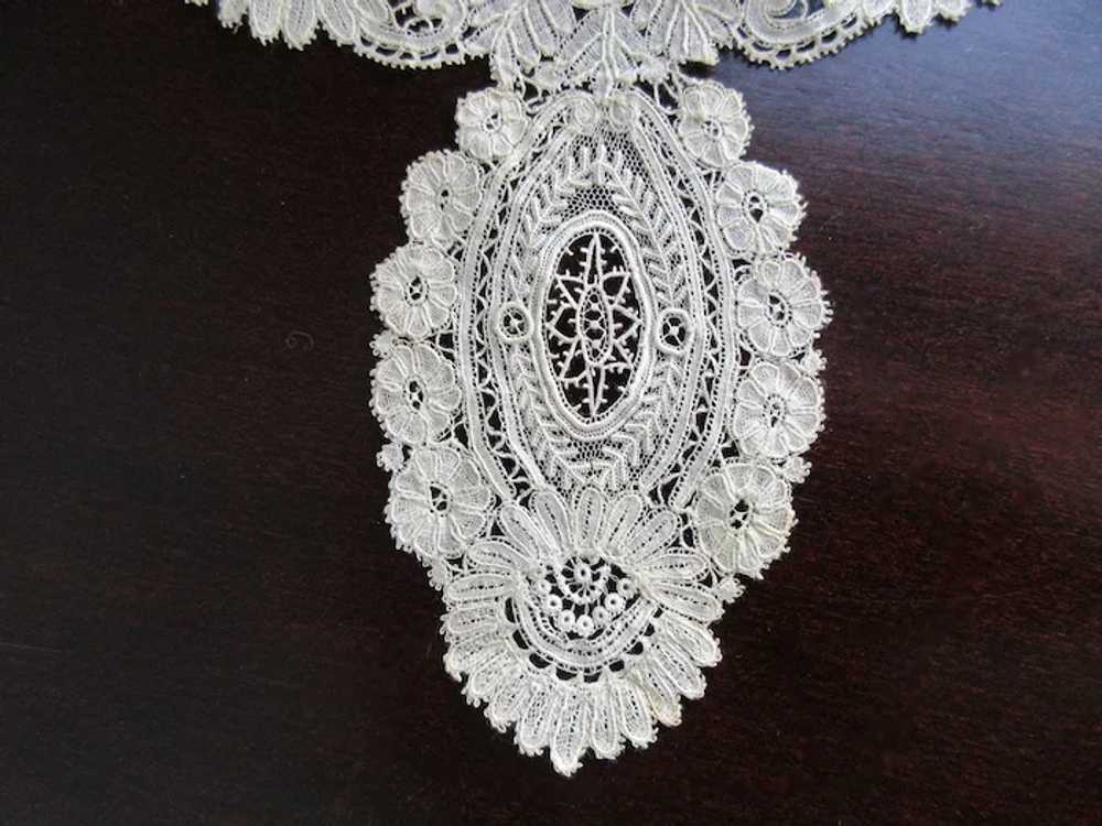 Antique Honiton Lace High Collar, Victorian Fine … - image 3