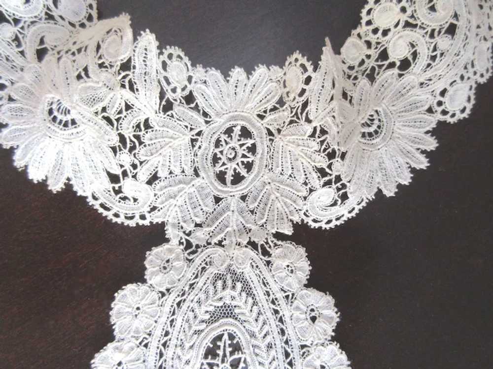 Antique Honiton Lace High Collar, Victorian Fine … - image 4