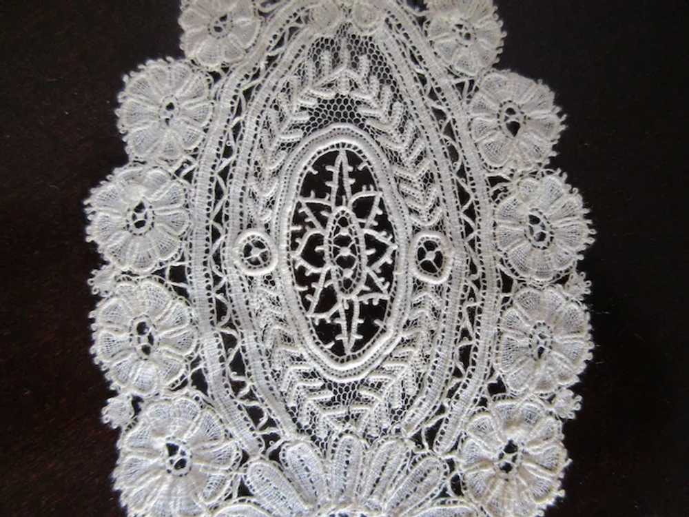 Antique Honiton Lace High Collar, Victorian Fine … - image 5