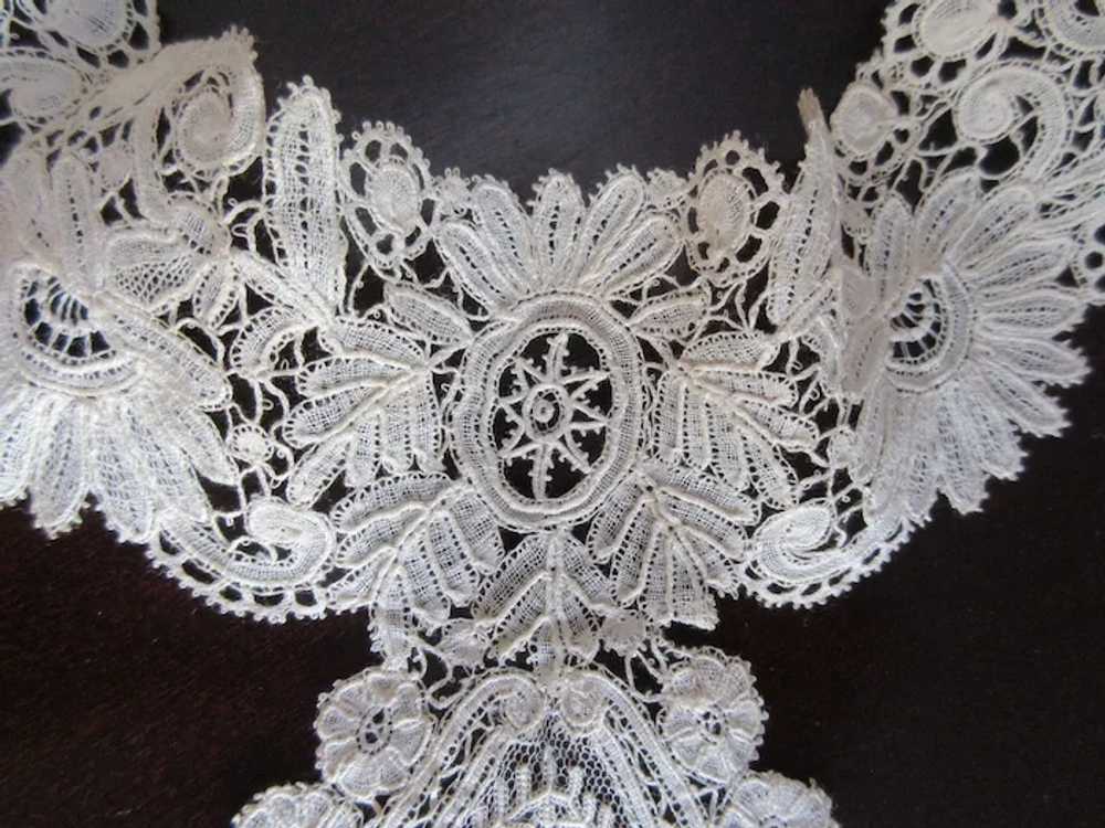 Antique Honiton Lace High Collar, Victorian Fine … - image 6