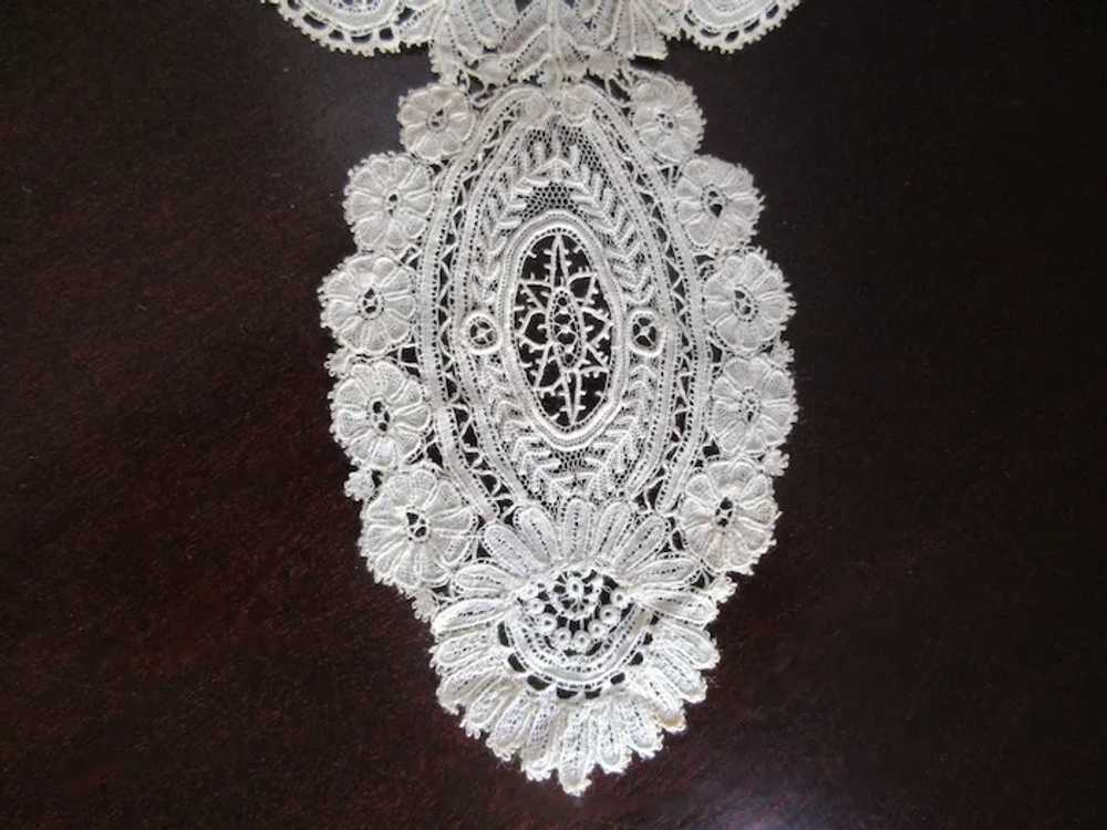 Antique Honiton Lace High Collar, Victorian Fine … - image 7