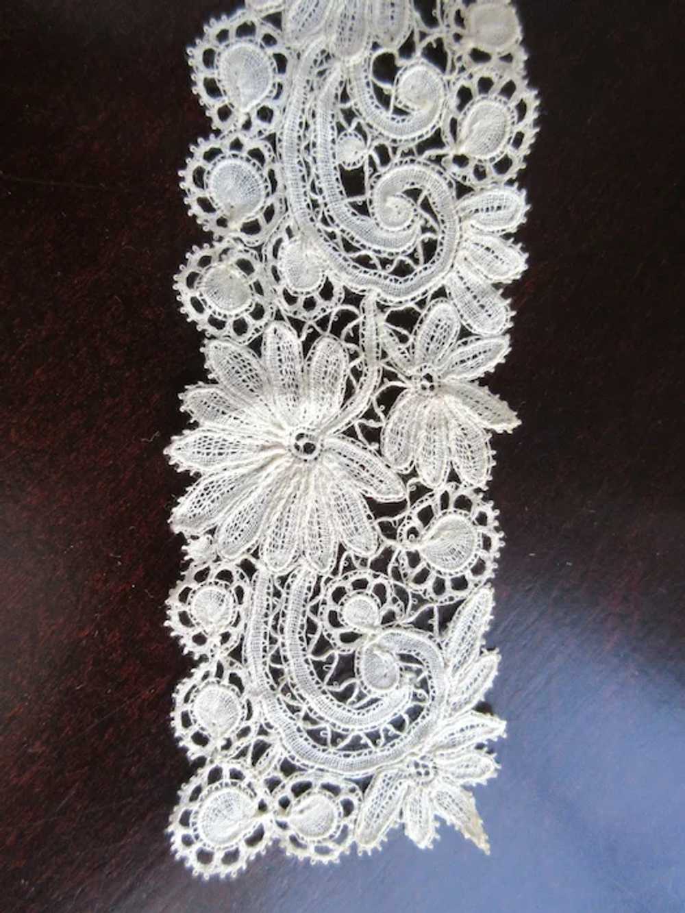 Antique Honiton Lace High Collar, Victorian Fine … - image 9