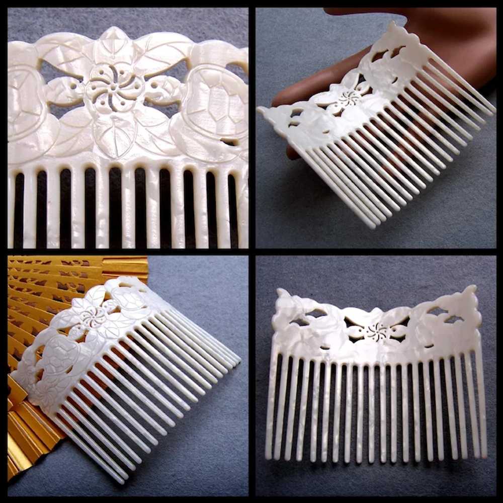 Mother of pearl effect hair comb hair accessory - image 9