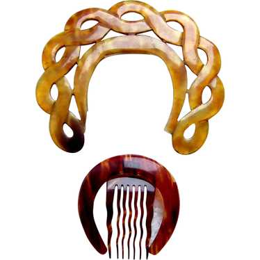 Two crescent shaped hair combs or hair accessories - image 1