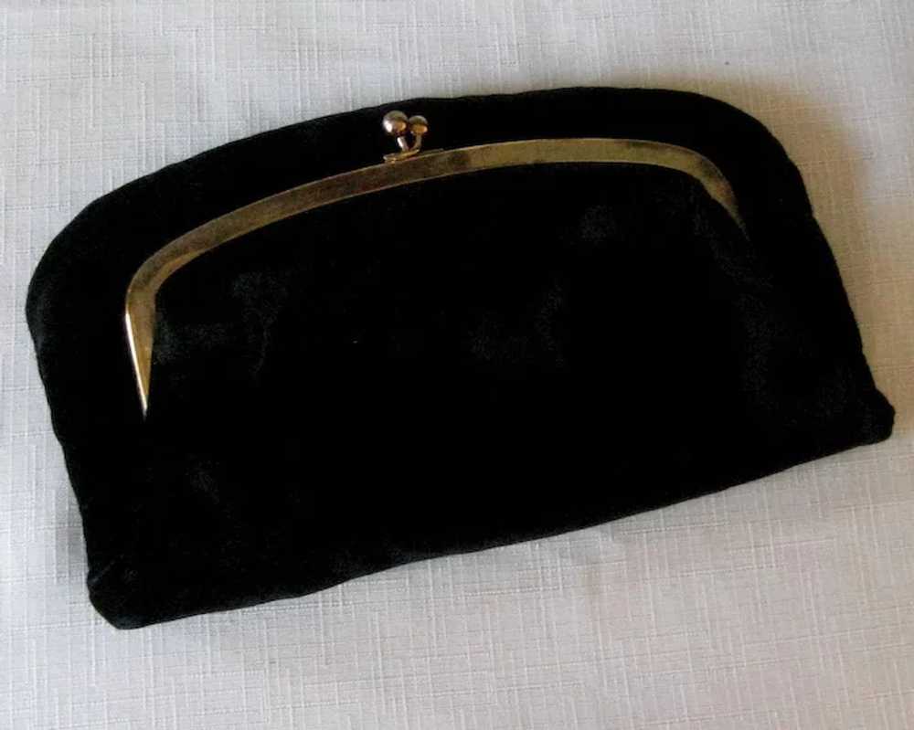 1950's Black Velvet Fold-over Handbag - A Madison… - image 2