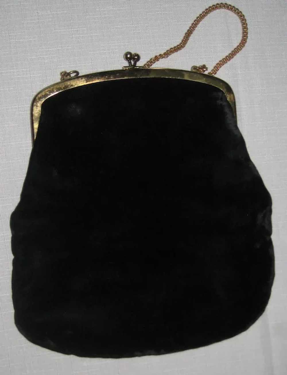 1950's Black Velvet Fold-over Handbag - A Madison… - image 3