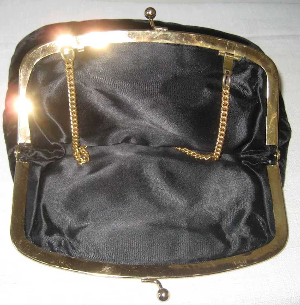 1950's Black Velvet Fold-over Handbag - A Madison… - image 5